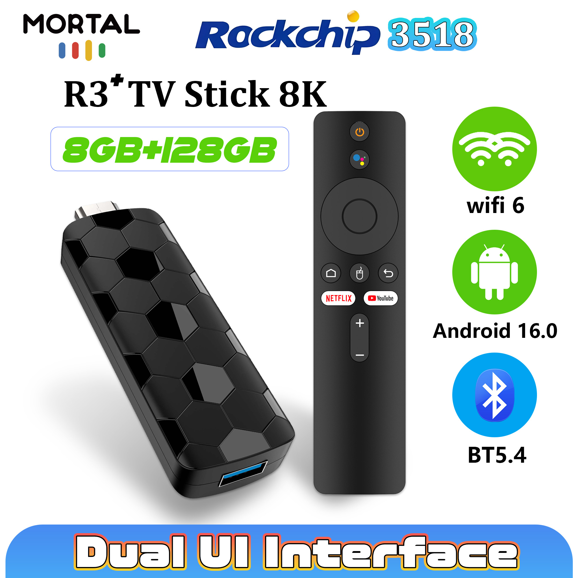 Home Cinema Youtube - TV Stick Mortal R3+ Android 16,