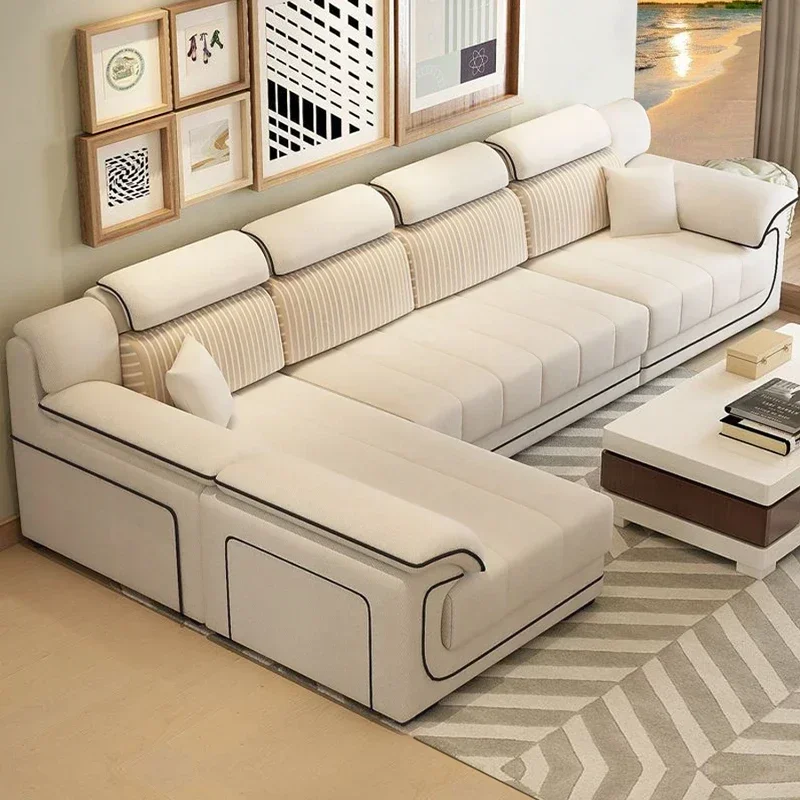 Sofás europeos de madera Beige - Home Cinema Sofa reseña y precio