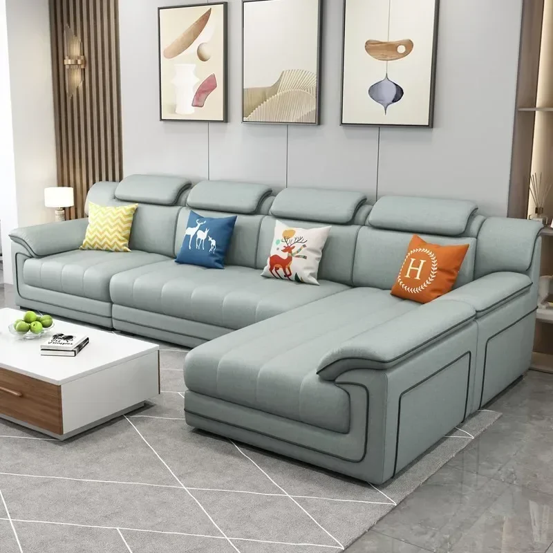 Sofás europeos de madera Beige - Home Cinema Sofa reseña y precio