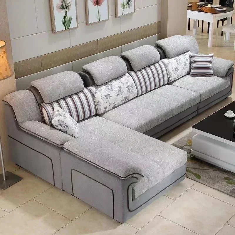 Sofás europeos de madera Beige - Home Cinema Sofa reseña y precio