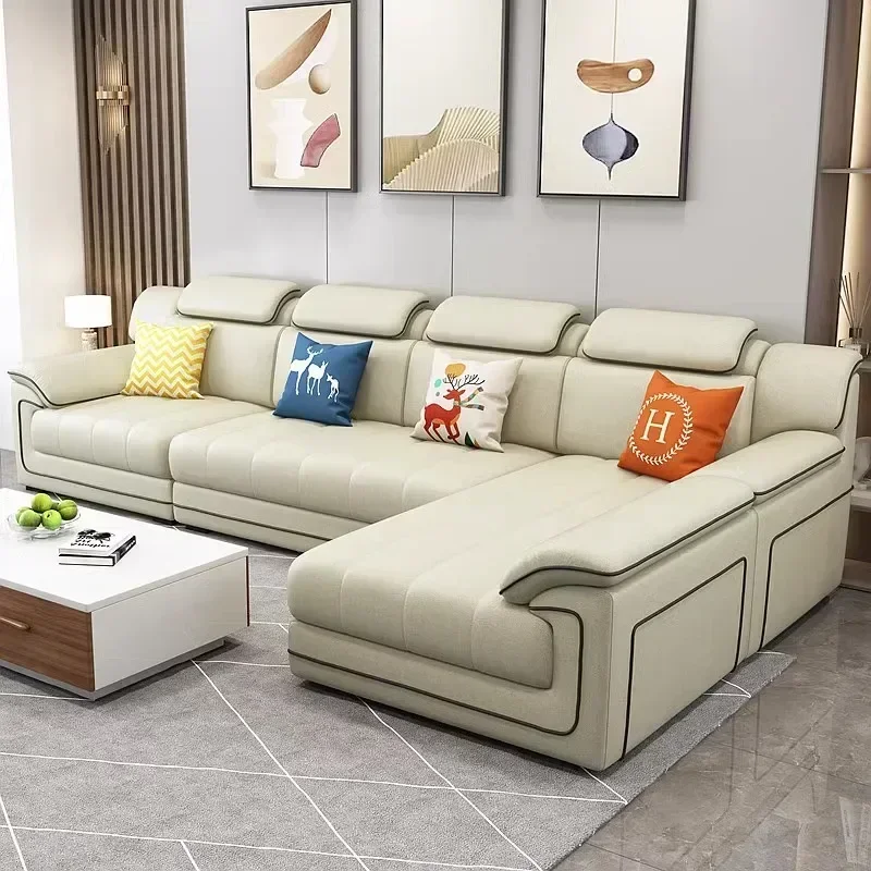 Sofás europeos de madera Beige - Home Cinema Sofa reseña y precio