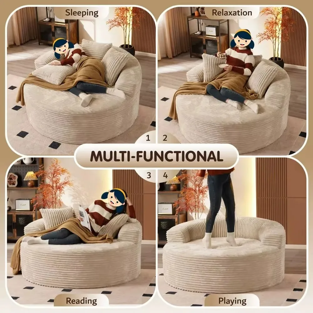 Sofá Redondo Combinado de Tela - Home Cinema Sofa reseña y precio