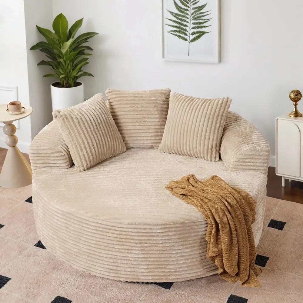 Sofá Redondo Combinado de Tela - Home Cinema Sofa reseña y precio