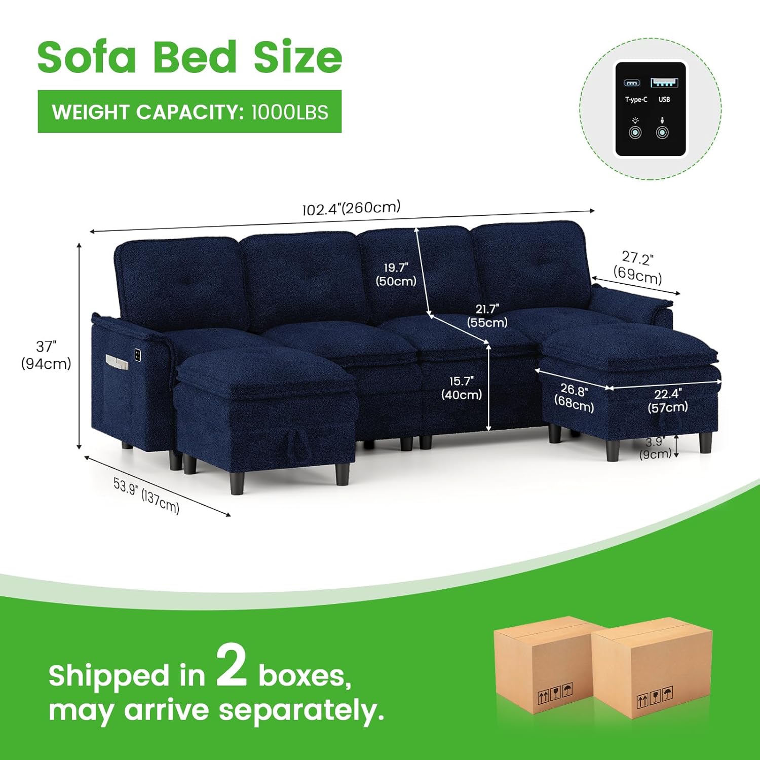 Sofá Seccional en Forma de U/L - Home Cinema Sofa reseña y precio