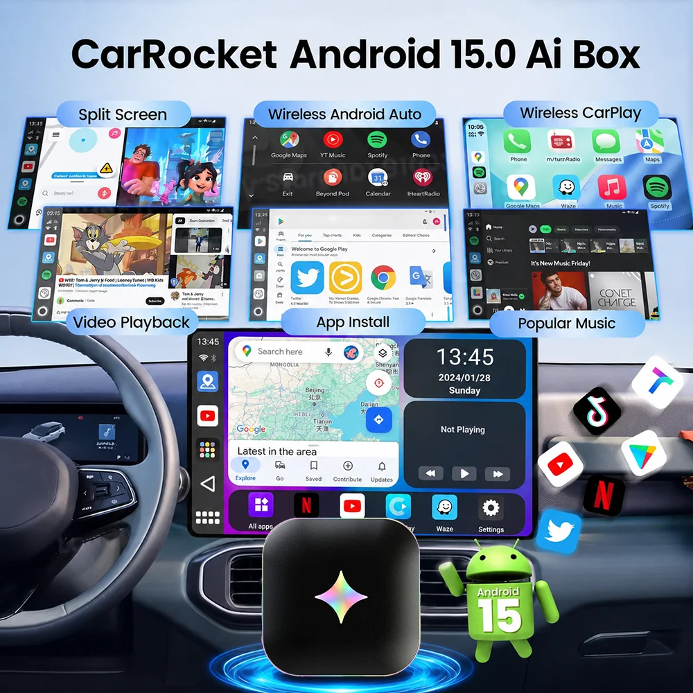 2026 Android 15 CarPlay Ai Box - Home Cinema Youtube reseña y precio